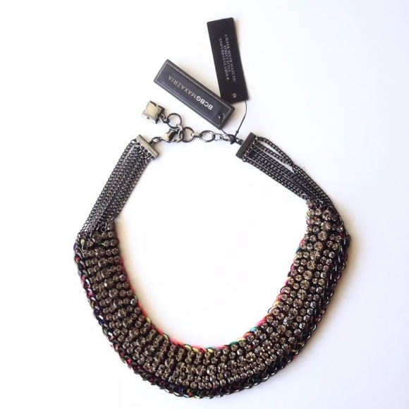 BCBGMaxAzria Jewelry - BCBG NECKLACE FAUX DIAMOND NEON RAINBOW THREADS